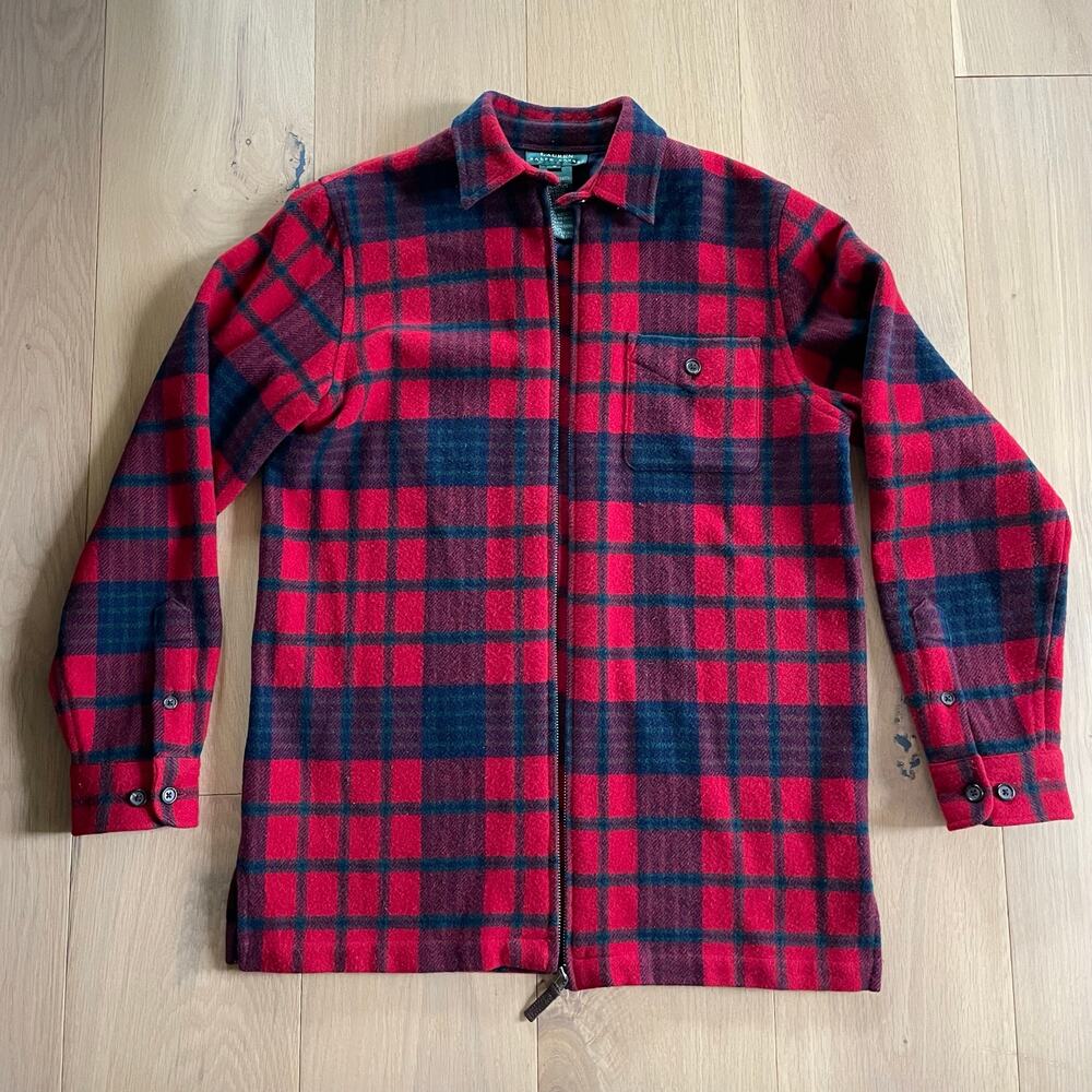 Ralph Lauren Wool Red Plaid Zip Long Sleeve Jacket Small